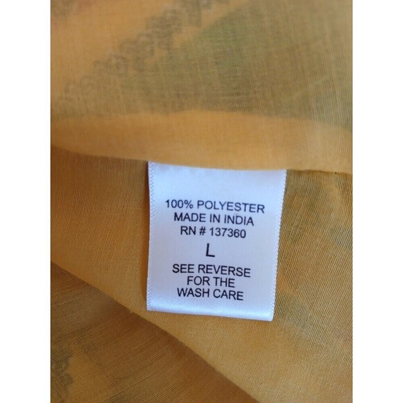 Womens Truly 4 You Yellow Tropical Tie Front Sash Elastic Waist Midi Skirt Large - Picture 10 of 10